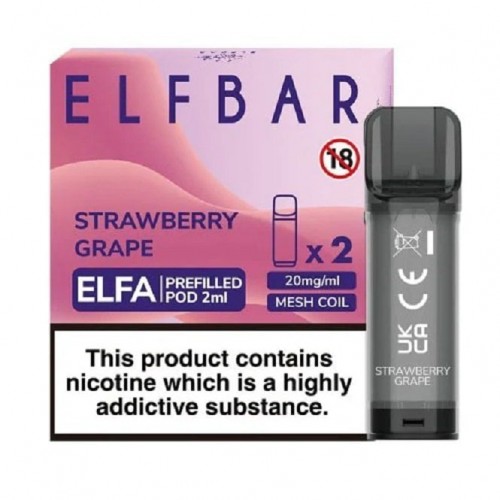 Strawberry Grape Nic Salt E Liquid Pods - Elf...