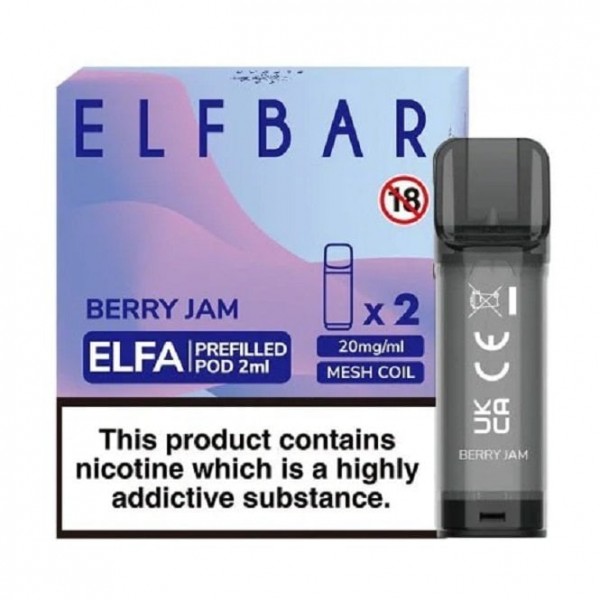 Berry Jam Nic Salt E Liquid Pods - Elfa Series (2 x 2ml)
