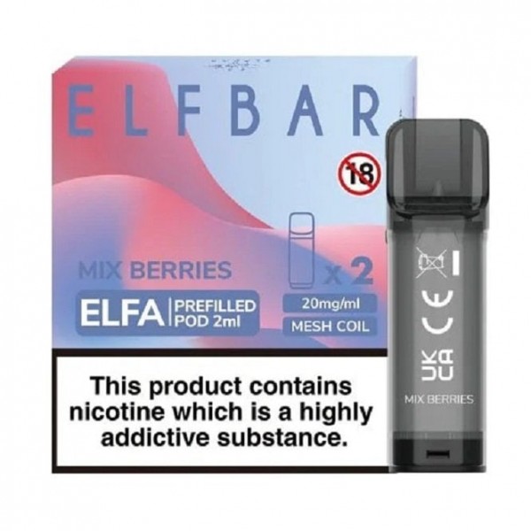 Mix Berries Nic Salt E Liquid Pods - Elfa Series (2 x 2ml)