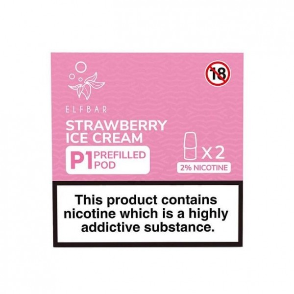 Strawberry Ice Cream Mate P1 Nic Salt E Liquid Pods (2 x 2ml)