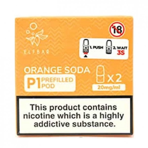 Orange Soda P1 Nic Salt E Liquid Pods (2 x 2ml)