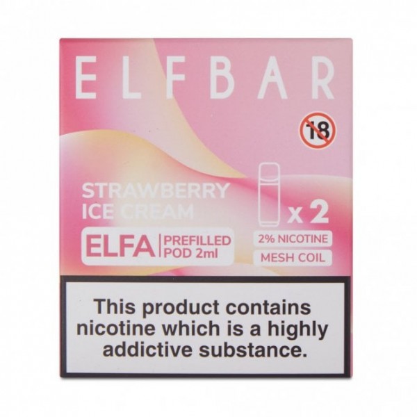 Strawberry Ice Cream Nic Salt E Liquid Pods - Elfa Series (2 x 2ml)