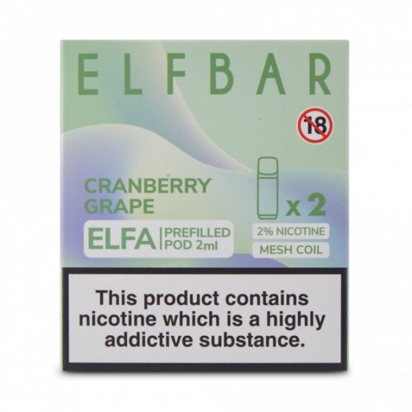 Cranberry Grape Nic Salt E Liquid Pods - Elfa Series (2 x 2ml)