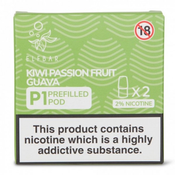 Kiwi Passion Fruit Guava Mate P1 Nic Salt E Liquid Pods (2 x 2ml)