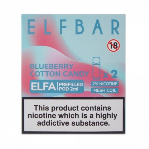 Blueberry Cotton Candy Nic Salt E Liquid Pods - Elfa Series (2 x 2ml)