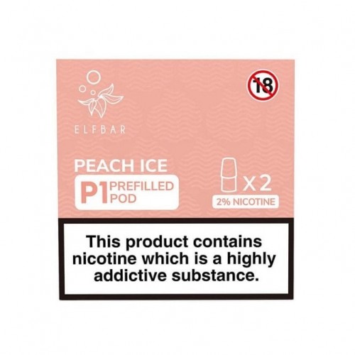 Peach Ice Mate P1 Nic Salt E Liquid Pods (2 x...
