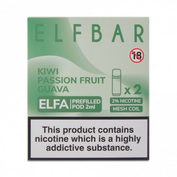 Kiwi Passion Fruit Guava Nic Salt E Liquid Pods - Elfa Series (2 x 2ml)