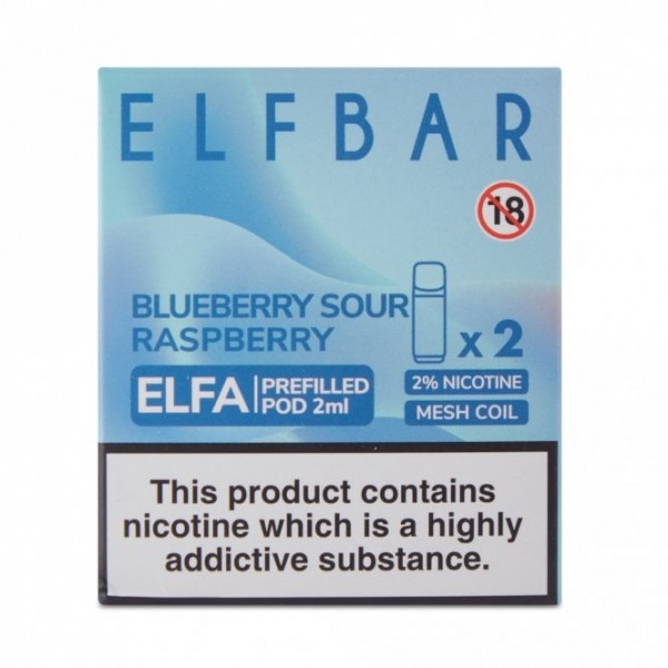 Blueberry Sour Raspberry Nic Salt E Liquid Pods - Elfa Series (2 x 2ml)